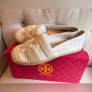 Tory Burch Cream and White Espadrilles